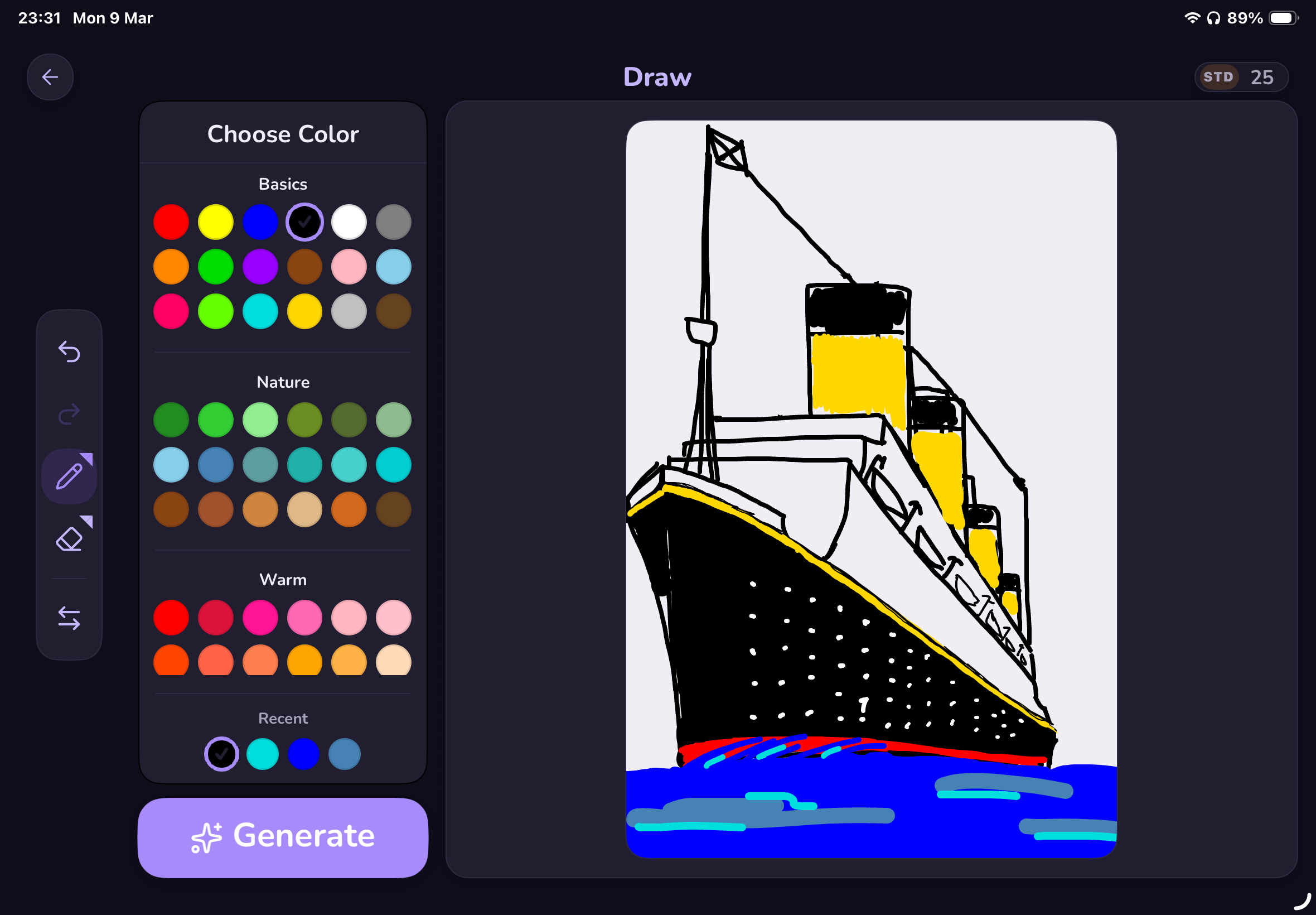 Right-handed layout on iPad — dark mode